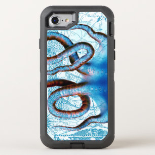 Octopus Blue Map OtterBox Defender iPhone SE/8/7 Case