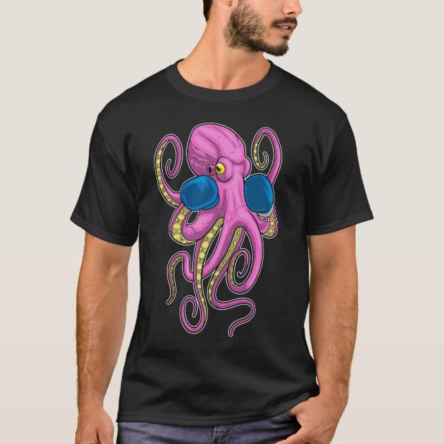 Octopus Boxer Boxing gloves Boxing T-Shirt (Front)