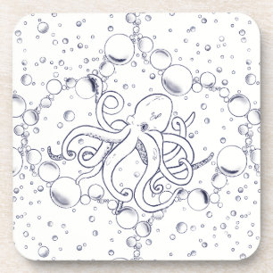 Octopus Bubble Drift Beverage Coaster