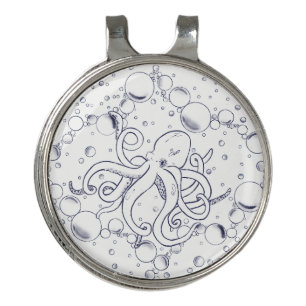 Octopus Bubble Drift Golf Hat Clip