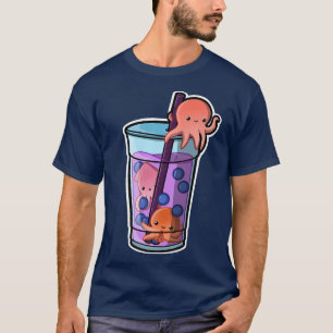 Octopus Bubble Tea Adorable Kawaii Animal Cute Bob T-Shirt