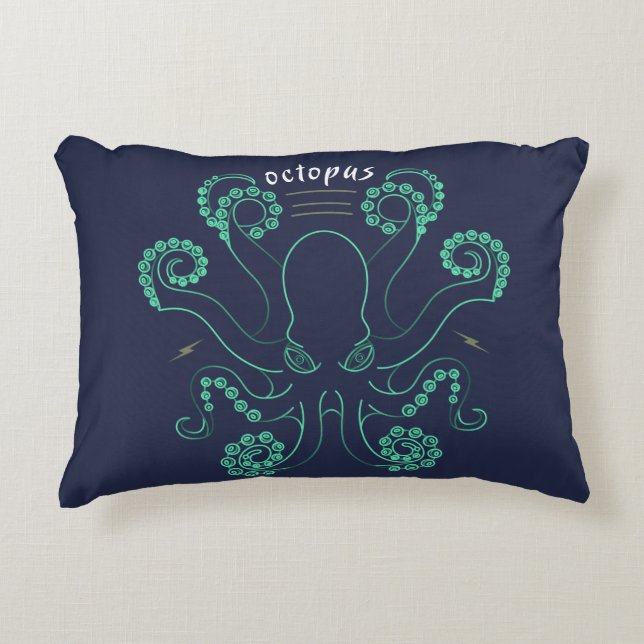 Octopus Cephalopod Tentacles Accent Pillow (Front)