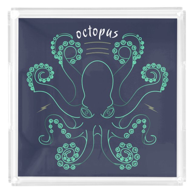 Octopus Cephalopod Tentacles Acrylic Tray (Front)
