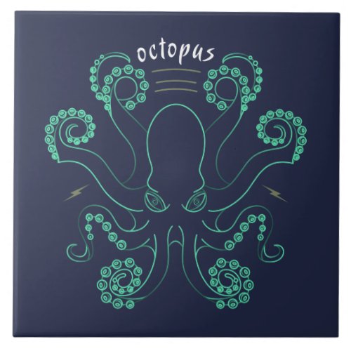 Octopus Cephalopod Tentacles Ceramic Tile