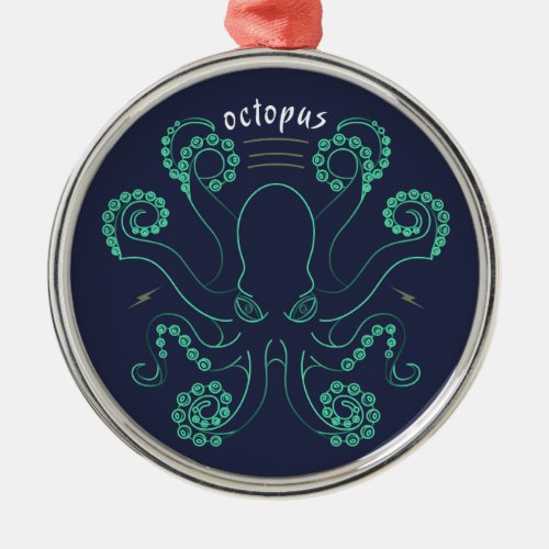 Octopus Cephalopod Tentacles Metal Ornament