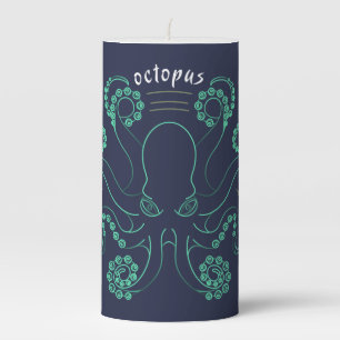 Octopus Cephalopod Tentacles Pillar Candle