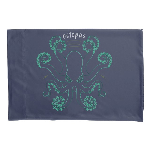 Octopus Cephalopod Tentacles Pillow Case (Front)
