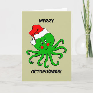Octopus Christmas Holiday Card