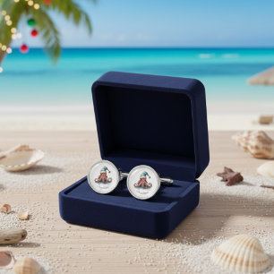 Octopus Christmas Joy, custom Cufflinks