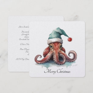 Octopus Christmas Joy, custom Holiday Card