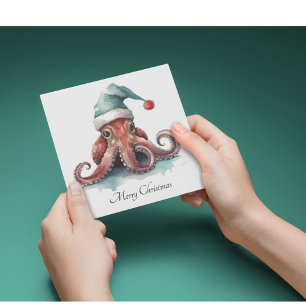 Octopus Christmas Joy, custom Holiday Card