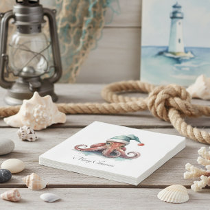 Octopus Christmas Joy, custom Napkins