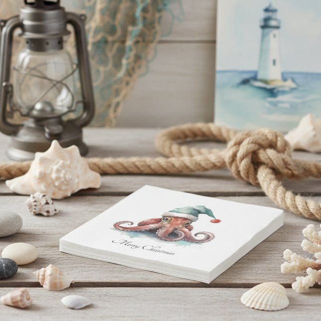 Octopus Christmas Joy, custom Napkins (Creator Uploaded)