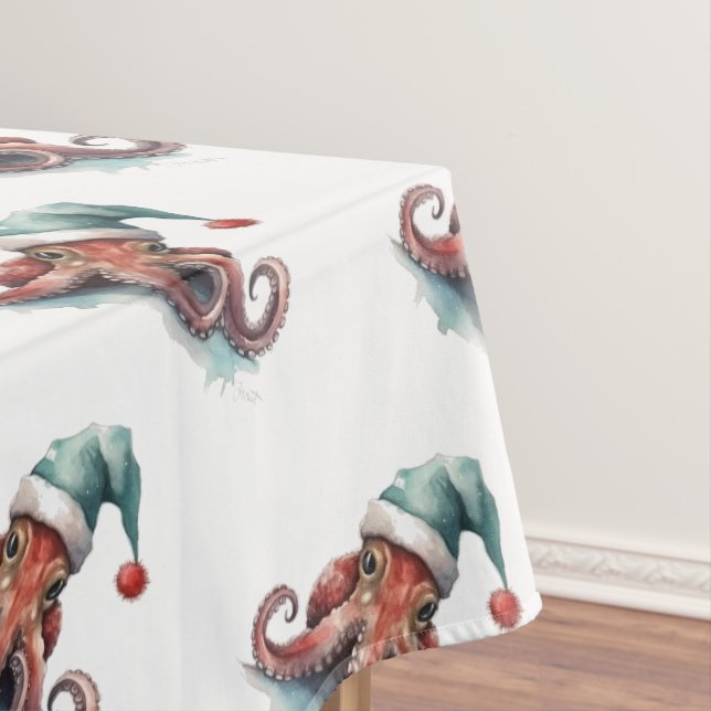 Octopus Christmas Joy Tablecloth (In Situ)