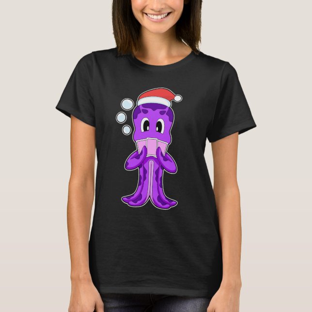 Octopus Christmas Poker T-Shirt (Front)