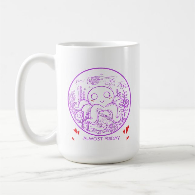 Octopus Coffee Mug Gift Cute Octopus Lover cup (Left)