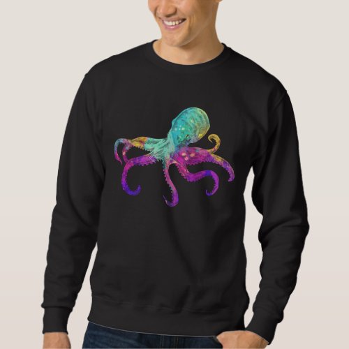 Octopus Colorful Kraken Sea Animal Art Sweatshirt