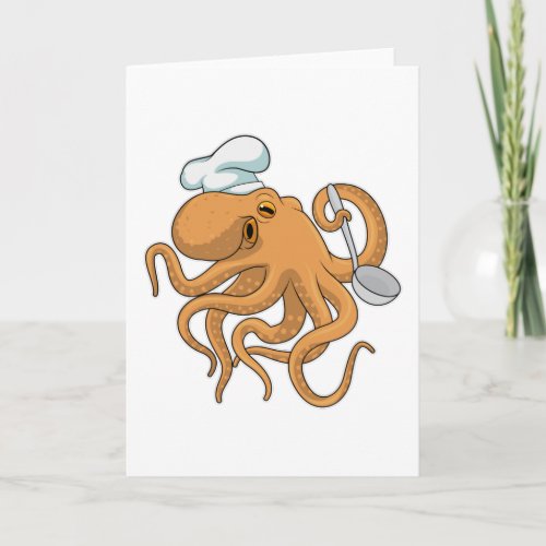 Octopus Cook Chef hat Card