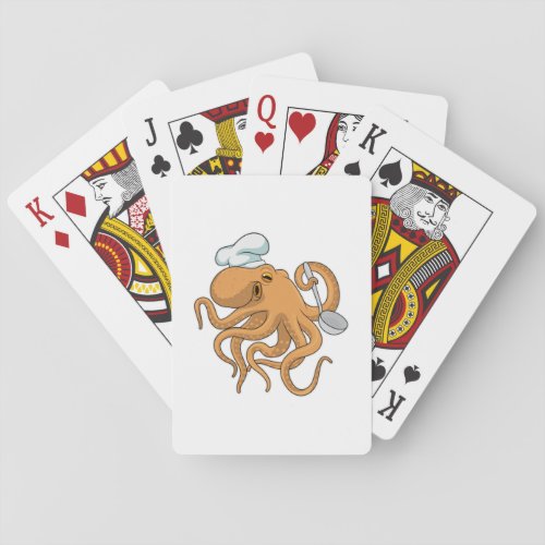 Octopus Cook Chef hat Playing Cards