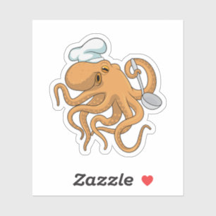 Octopus Cook Chef hat Sticker