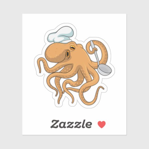 Octopus Cook Chef hat Sticker