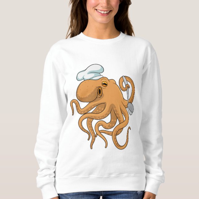 Octopus Cook Chef hat Sweatshirt (Front)