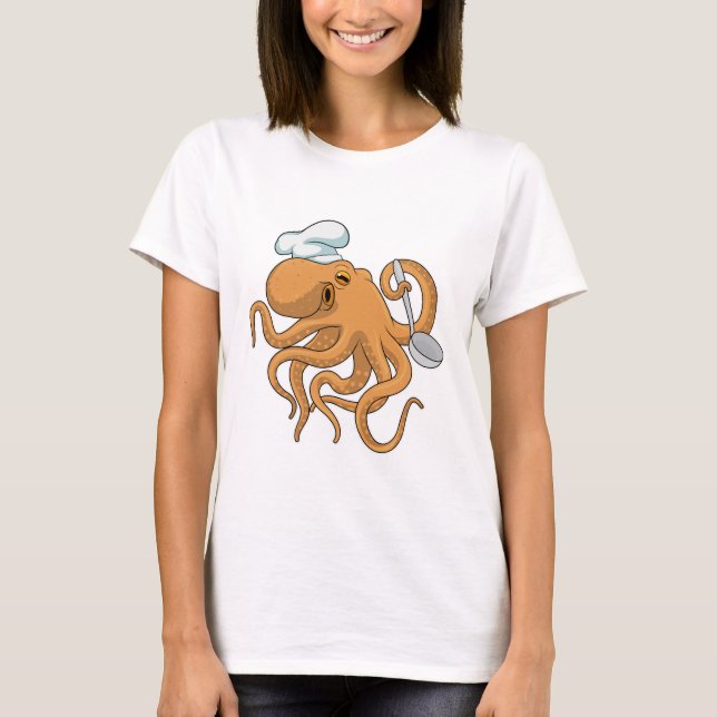 Octopus Cook Chef hat T-Shirt (Front)
