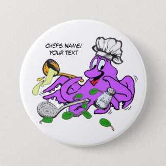 Octopus Cook Chefs Button