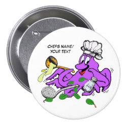 Octopus Cook Chefs Button