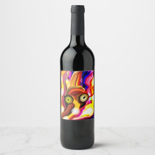 octopus cool art  Two_Tone coffee mug Flask Square Wine Label