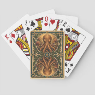Octopus Coral Reef Watercolor GeoSaga Poker Cards