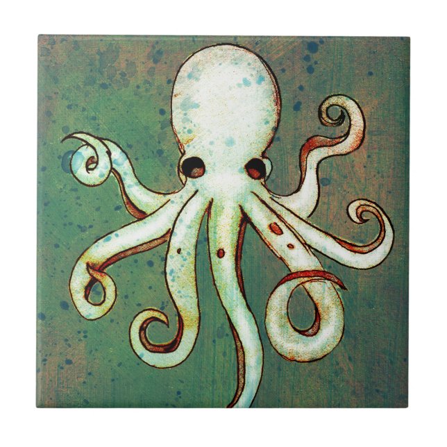 Octopus Cthulhu Ceramic Tile (Front)