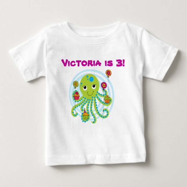 Octopus Customizable Birthday T-shirt (Front)