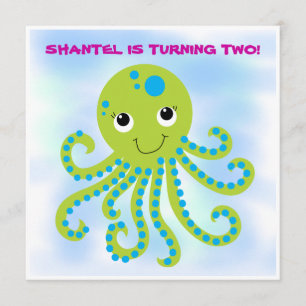 Octopus Customized Birthday Invitations