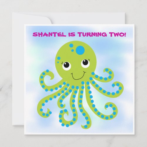 Octopus Customized  Birthday Invitations