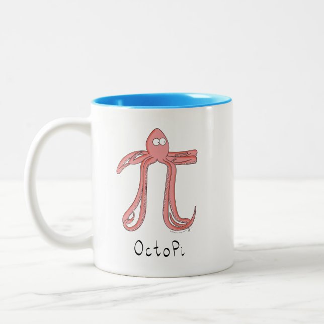 Octopus Cute Math Pi Day Coffee Mug (Left)