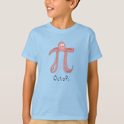 Octopus Cute Math Pi Day Kids Boys T_Shirt