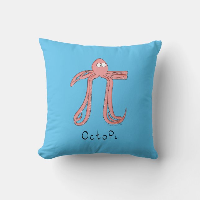 Octopus Cute Math Pi Day Pillow (Front)