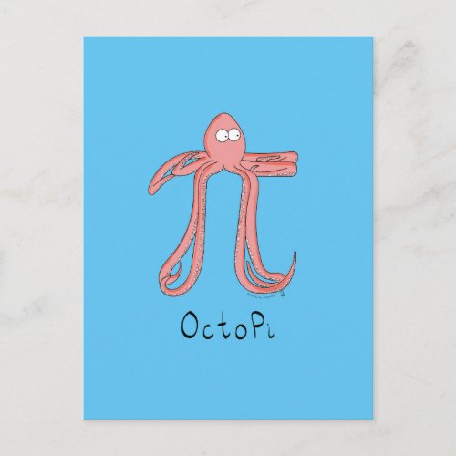 Octopus Cute Math Pi Day Postcard