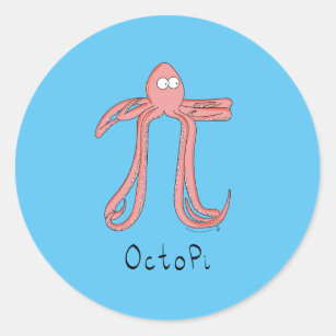 Octopus Cute Math Pi Day Stickers