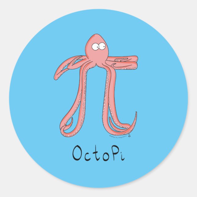 Octopus Cute Math Pi Day Stickers (Front)