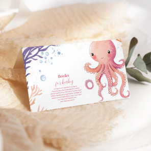 Octopus Cute Pink Watercolor Girl  Books for Baby Enclosure Card