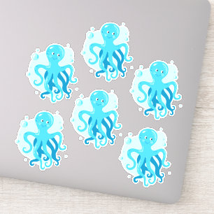 Octopus. Cute underwater world. Ocean life Sticker