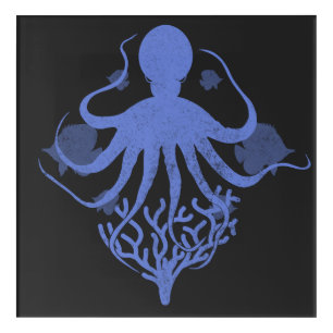 Octopus (dark background) acrylic print