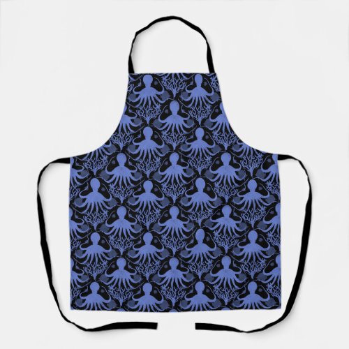 Octopus dark background apron