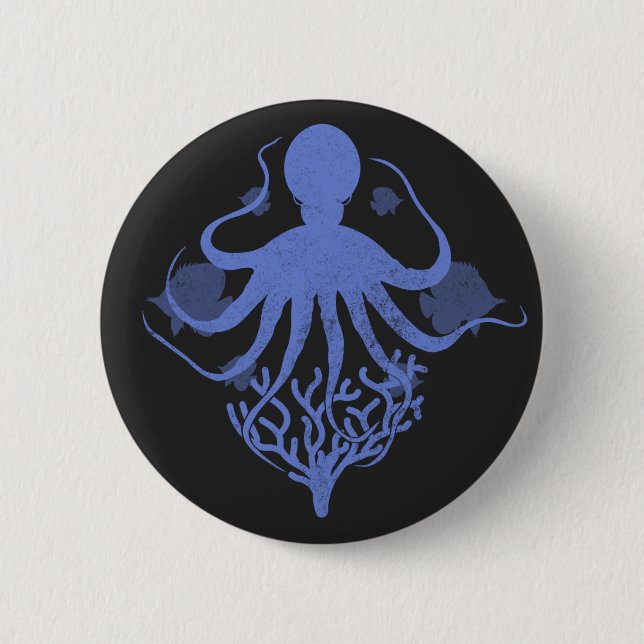 Octopus (dark background) button (Front)