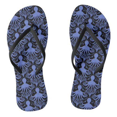 Octopus dark background flip flops