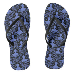 Octopus (dark background) flip flops