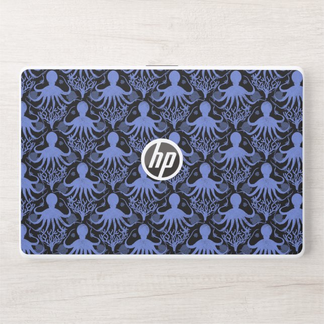 Octopus (dark background) HP laptop skin (Front)