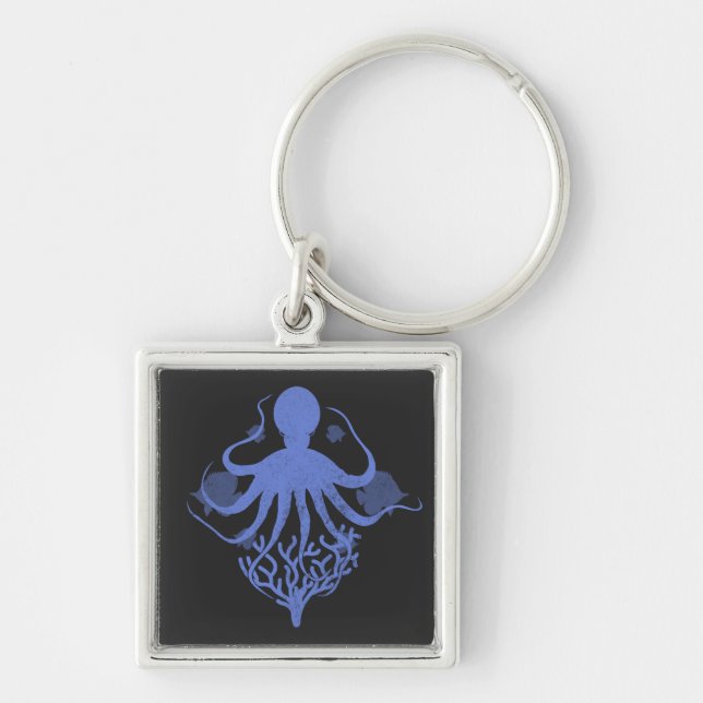 Octopus (dark background) keychain (Front)
